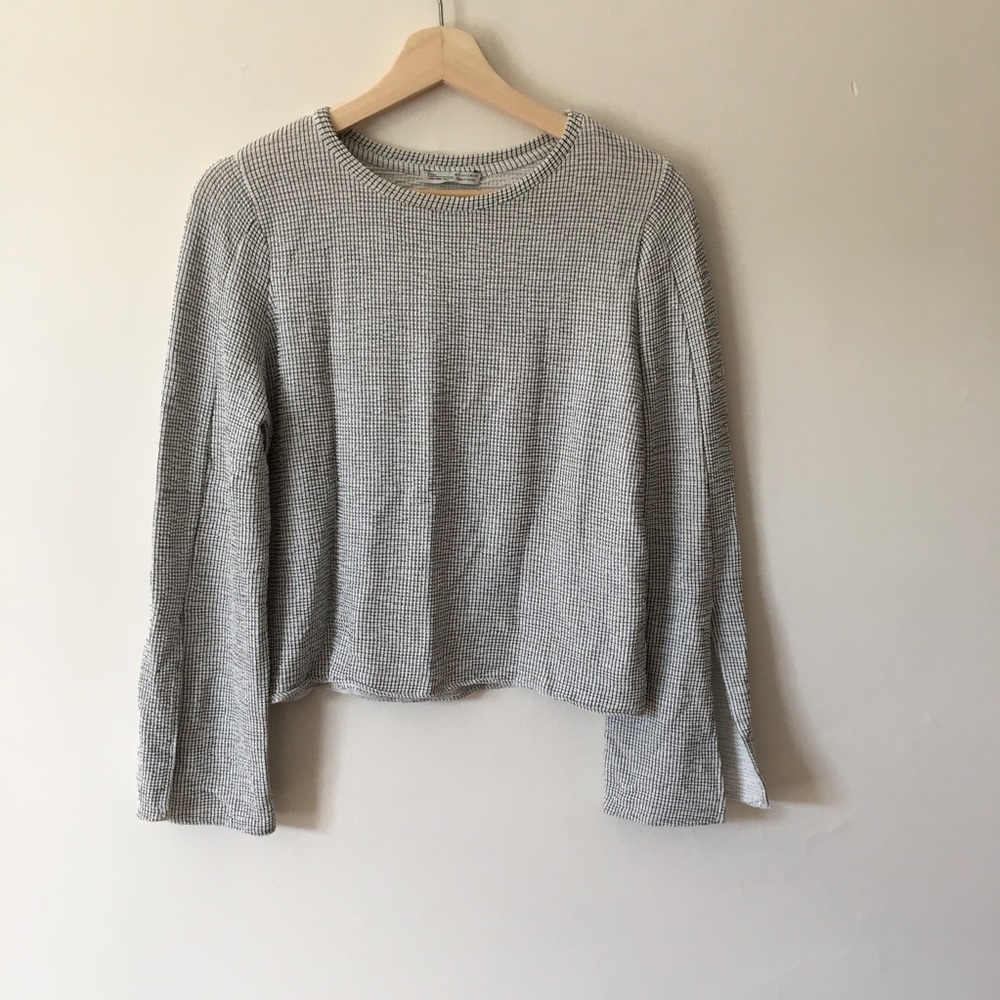 Zara Stretchy Slit Sleeve Printed Long-Sleeve Top